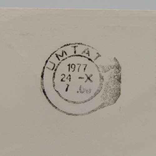 Letter sent from Umtata, Transkei to Strand, South Africa with Transkei 4c stamp cancelled