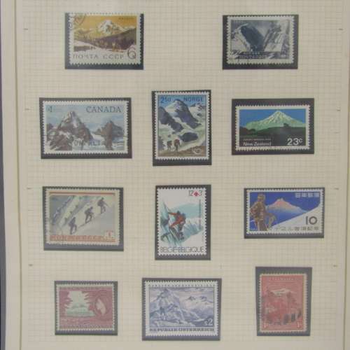 Mountaineering and Skiing themed album with over 370 stamps