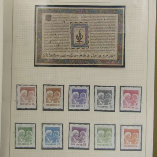 Thematic album with strange looking stamps 34 stamps other - almost 300 stamps