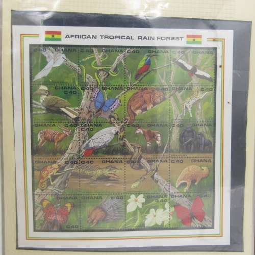 Thematic album with strange looking stamps 34 stamps other - almost 300 stamps