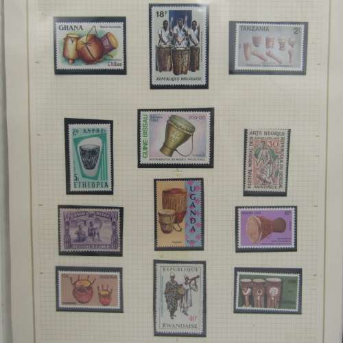 Thematic Stamp album African instruments 322 stamps unusual and excellent
