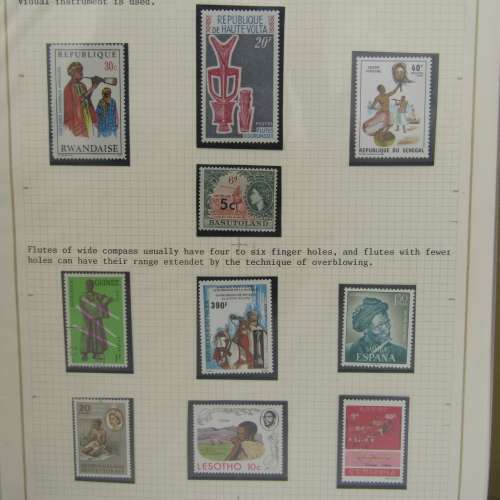 Thematic Stamp album African instruments 322 stamps unusual and excellent