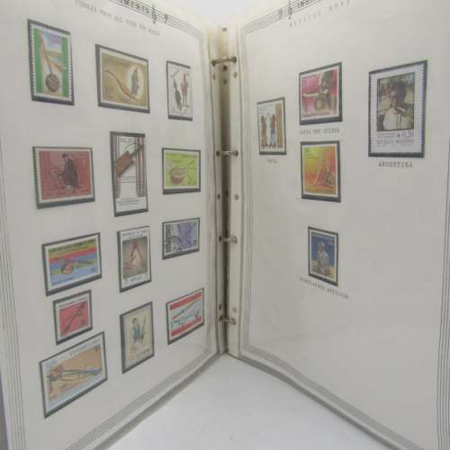 Album with Thematic collection Musical Instrument stamps 491 stamps in total