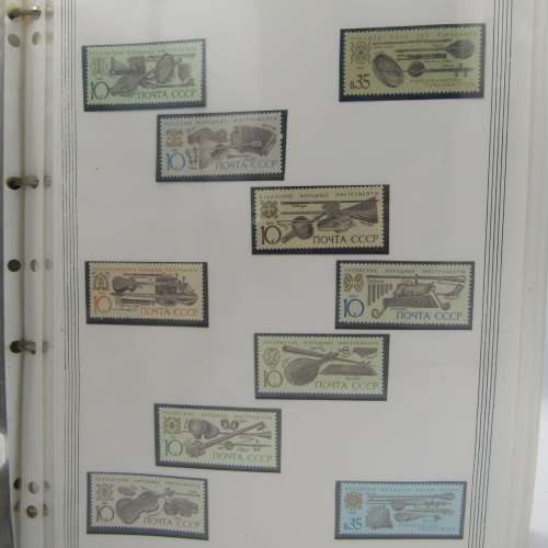 Album with Thematic collection Musical Instrument stamps 491 stamps in total
