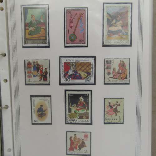 Album with Thematic collection Musical Instrument stamps 491 stamps in total