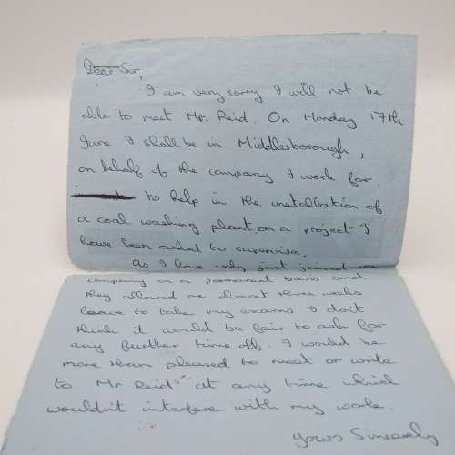 Air Letter sent from Barnsley South Yorkshire to Vereeniging , South Africa