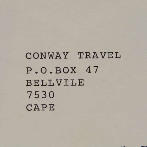 Letter sent on Champagne Castle Hotel Stationery cancelled Winterton and sent to Bellville