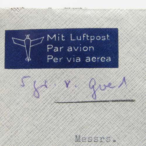 Airmail letter sent from Niederlenz, Switzerland to Cape Town, South Africa with 2 Swiss stamps