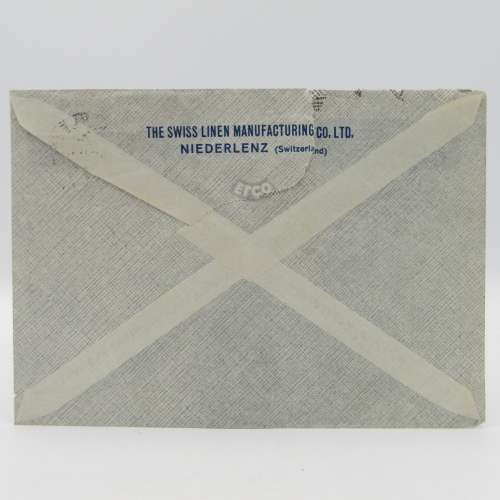 Airmail letter sent from Niederlenz, Switzerland to Cape Town, South Africa with 2 Swiss stamps