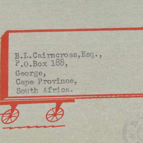 Letter sent on Punch Stationery from London to George , South Africa with British stamp cancelled