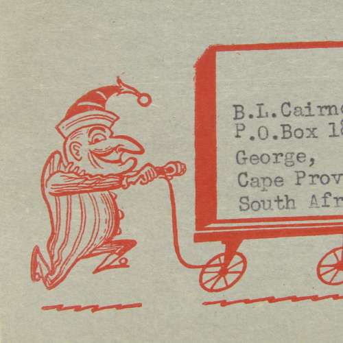 Letter sent on Punch Stationery from London to George , South Africa with British stamp cancelled