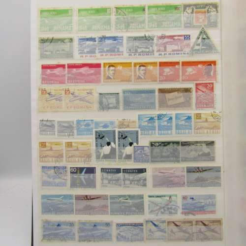 Thematic stamp album with the following Flowers/Birds/Fish/Ships and Aeroplanes