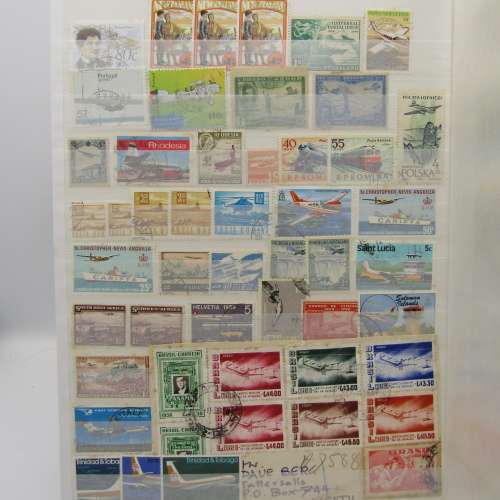 Thematic stamp album with the following Flowers/Birds/Fish/Ships and Aeroplanes