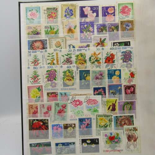 Thematic stamp album with the following Flowers/Birds/Fish/Ships and Aeroplanes