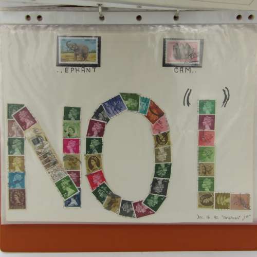 Thematic stamp album - The art of lace making 59 stamps / Famous People with insults 68 stamps
