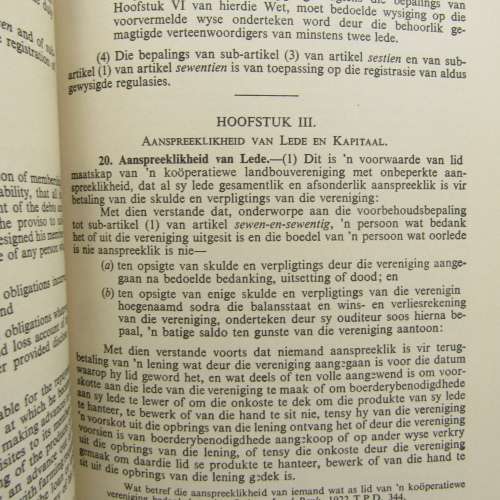 Union of South Africa Co - Operative societies act No. 29 of 1939