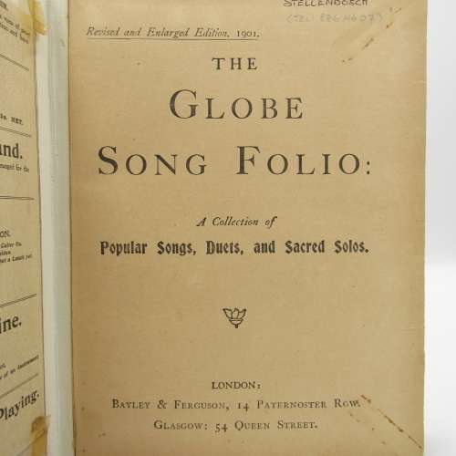 The Globe song Folio - a Collection of popular songs, Duets and sacred solo`s - edition