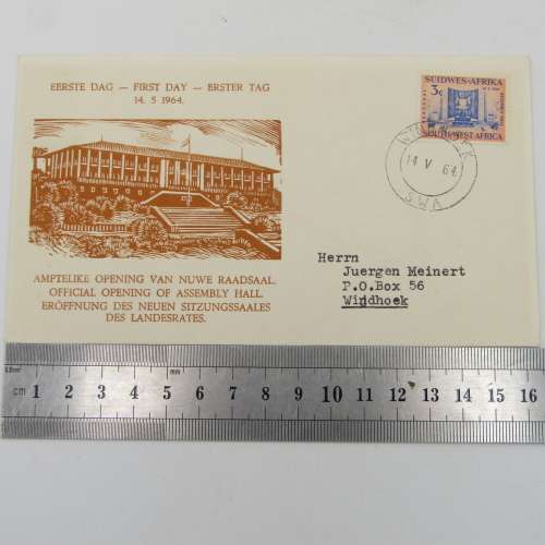 14 May 1964 Opening of Assembly Hall Windhoek cover with SACC 223