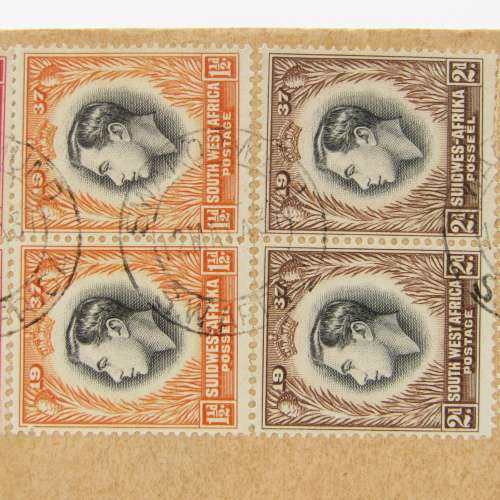 South West Africa 1937 Coronation of George 6 set on envelope First Day cancel