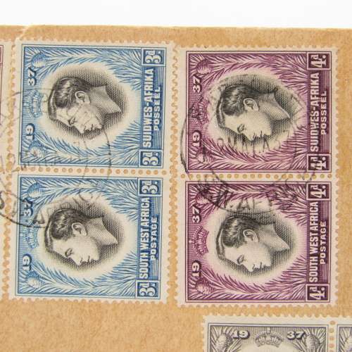 South West Africa 1937 Coronation of George 6 set on envelope First Day cancel