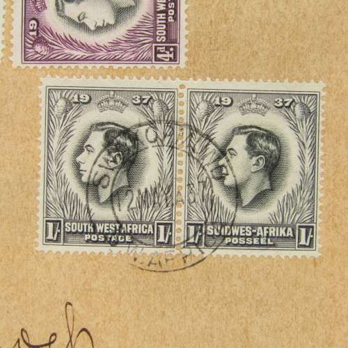 South West Africa 1937 Coronation of George 6 set on envelope First Day cancel