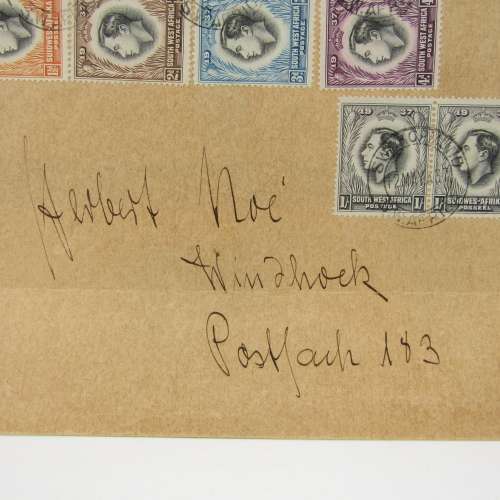 South West Africa 1937 Coronation of George 6 set on envelope First Day cancel