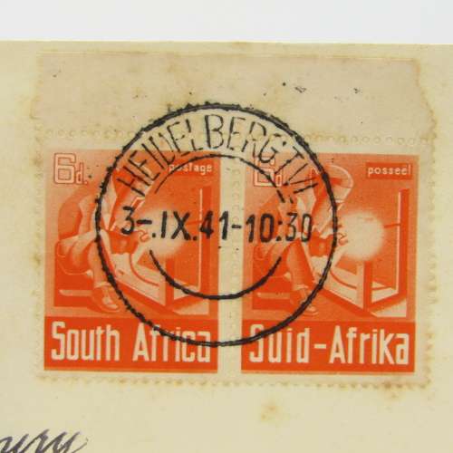 South Africa War Effort pair SACC 92 on First Day Cover - scarce