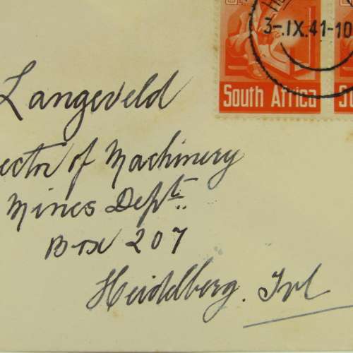 South Africa War Effort pair SACC 92 on First Day Cover - scarce