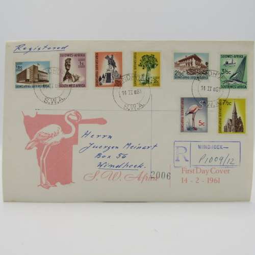 South West Africa First Decimal set on First Day Cover 14/02/1961