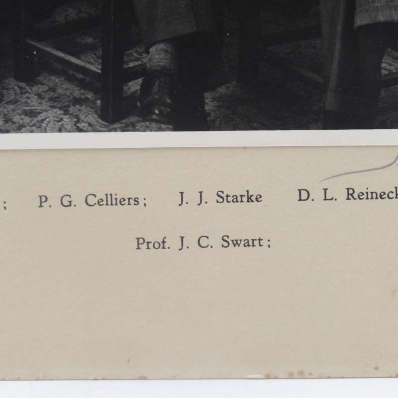Photo of Agricultural Maters degree students of University of Stellenbosh 1953-1954 with names