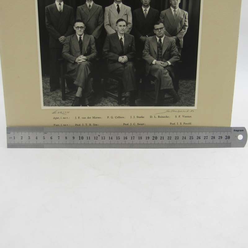 Photo of Agricultural Maters degree students of University of Stellenbosh 1953-1954 with names