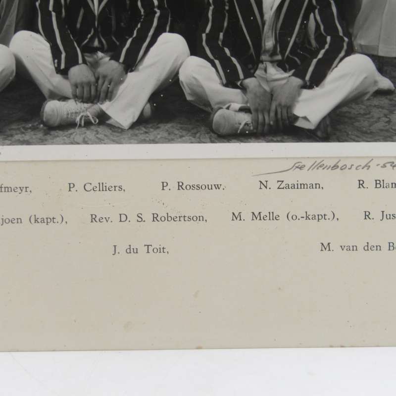 Stellenbosch University 1953/54 First Cricket team photo with names