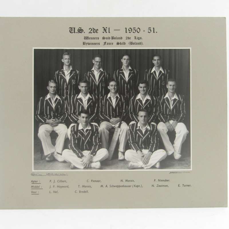 Stellenbosch University 1950/51 Second cricket team photo with names