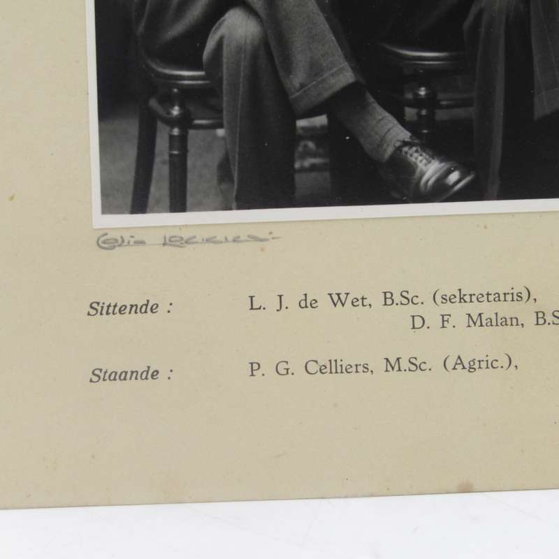 1954 Photo of House Committee of House Marais at Stellenbosch University with names