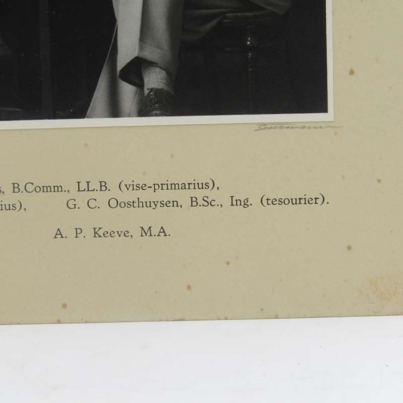 1954 Photo of House Committee of House Marais at Stellenbosch University with names