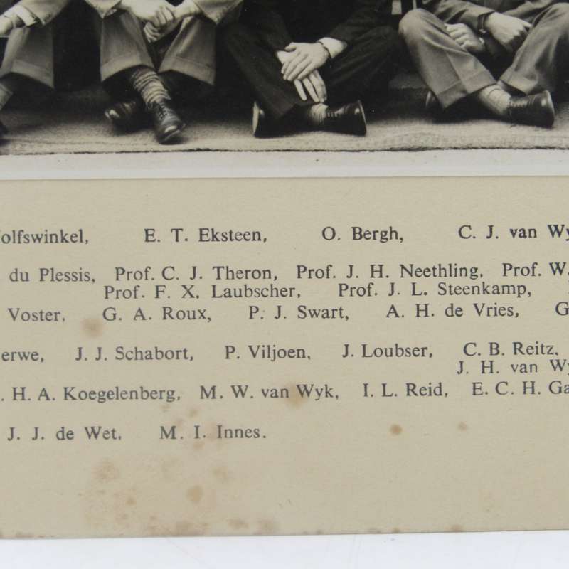 1952 Photo of Agriculture Students and Lecturers of Stellenbosch University with names