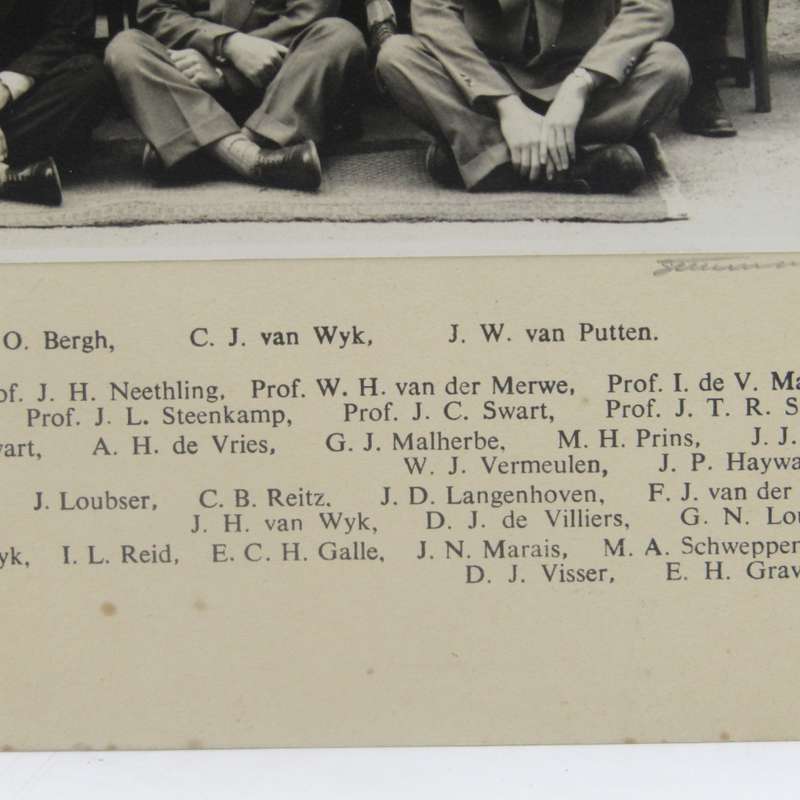 1952 Photo of Agriculture Students and Lecturers of Stellenbosch University with names
