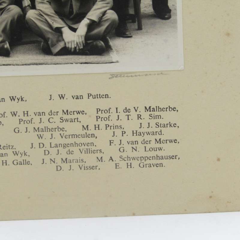 1952 Photo of Agriculture Students and Lecturers of Stellenbosch University with names
