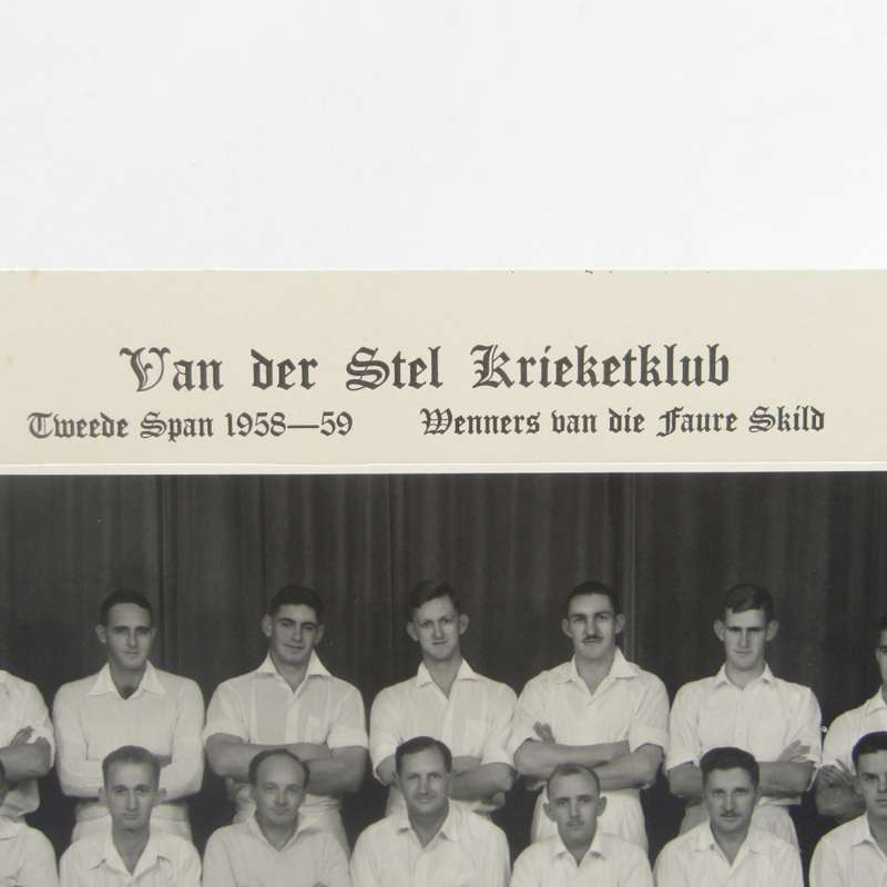 Van der Stel Cricket club 1958/59 second team photo with names