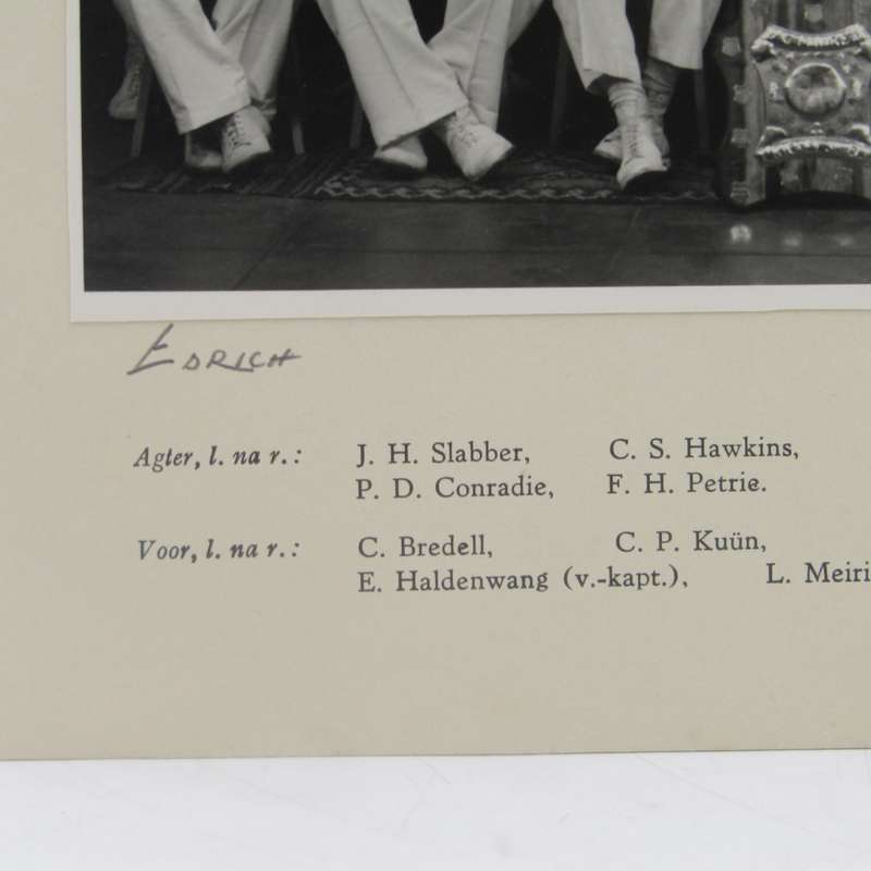 Van der Stel Cricket club 1958/59 second team photo with names