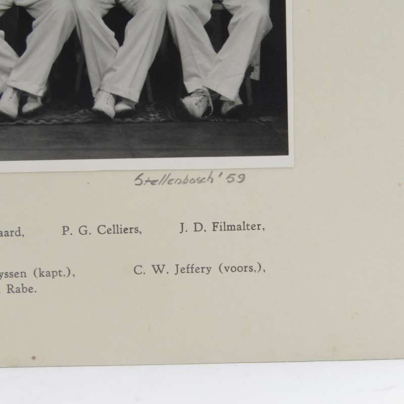 Van der Stel Cricket club 1958/59 second team photo with names