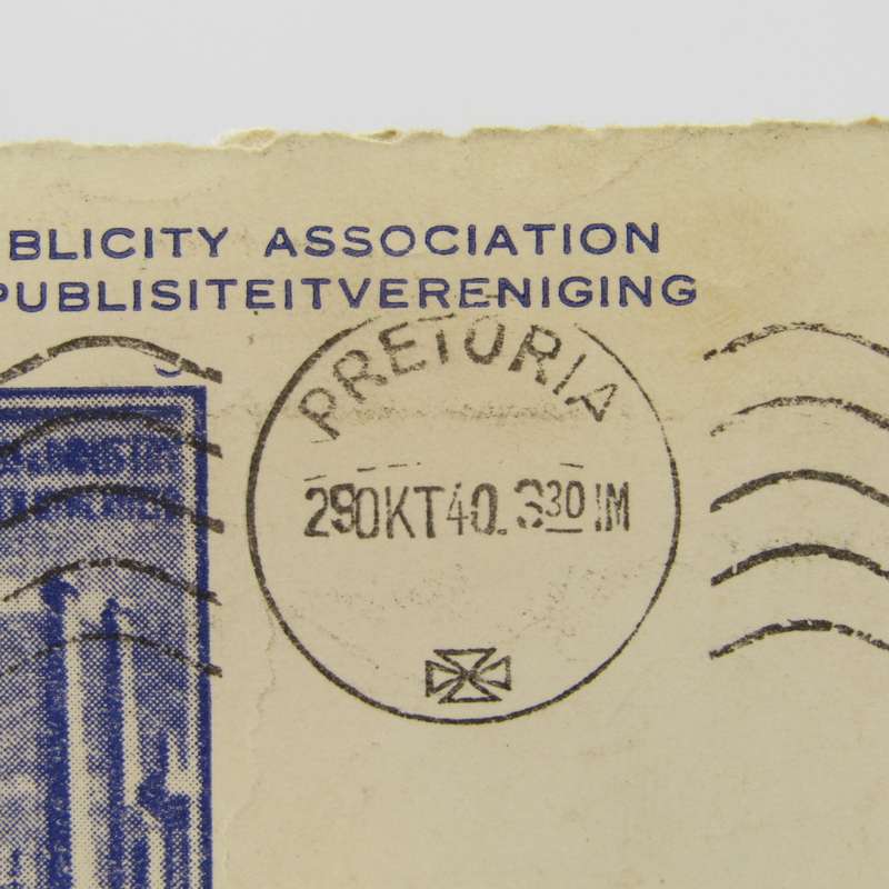 South Africa Pretoria Jacaranda Time 29/10/1940 envelope with mining stamp