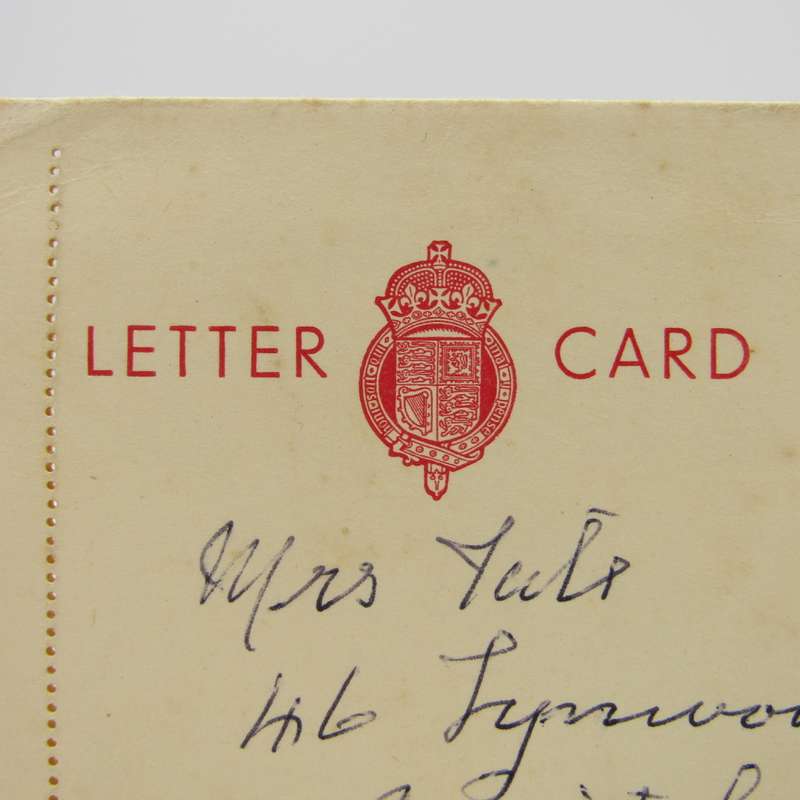 16 May 1955 letter card with 2 1/2d pre card printed postage and first day usage