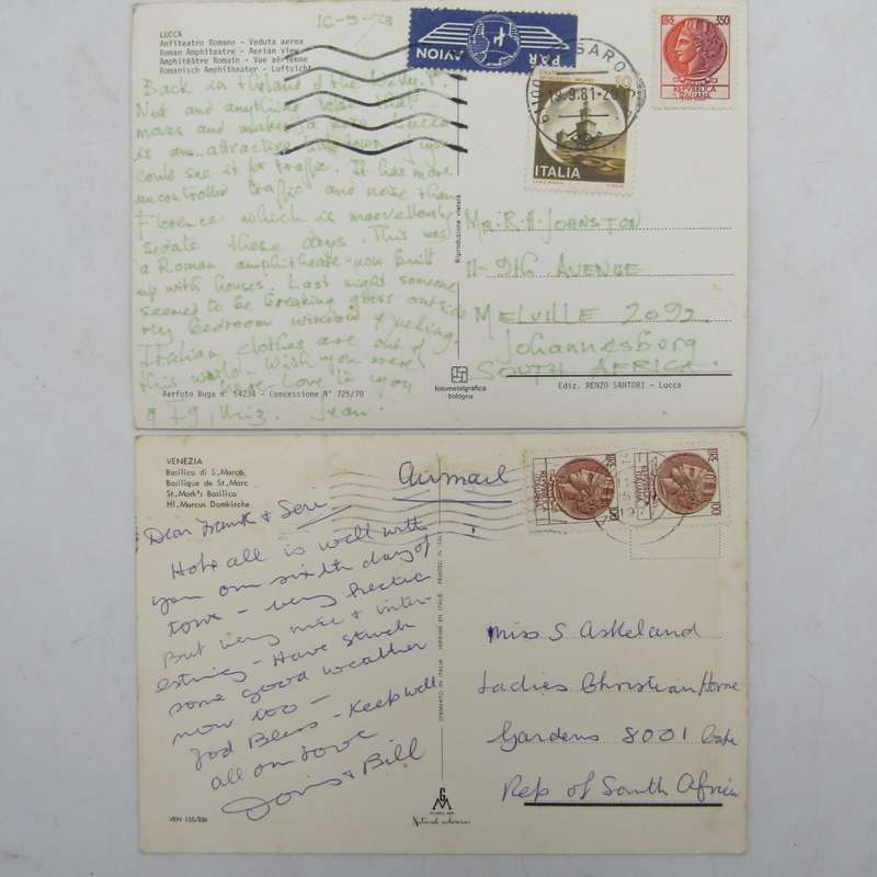 Lot of 33 Italy postcards - all vintage and all with Italian stamps