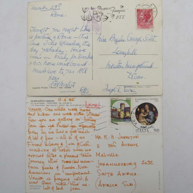 Lot of 33 Italy postcards - all vintage and all with Italian stamps