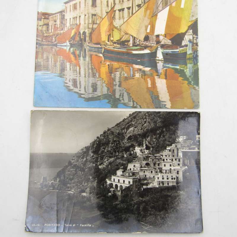 Lot of 33 Italy postcards - all vintage and all with Italian stamps