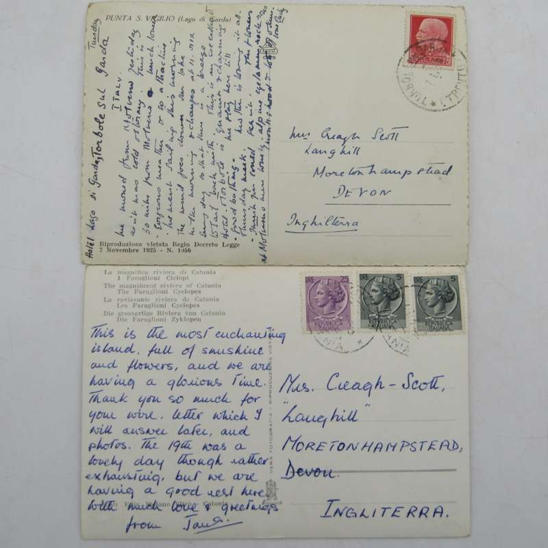 Lot of 33 Italy postcards - all vintage and all with Italian stamps