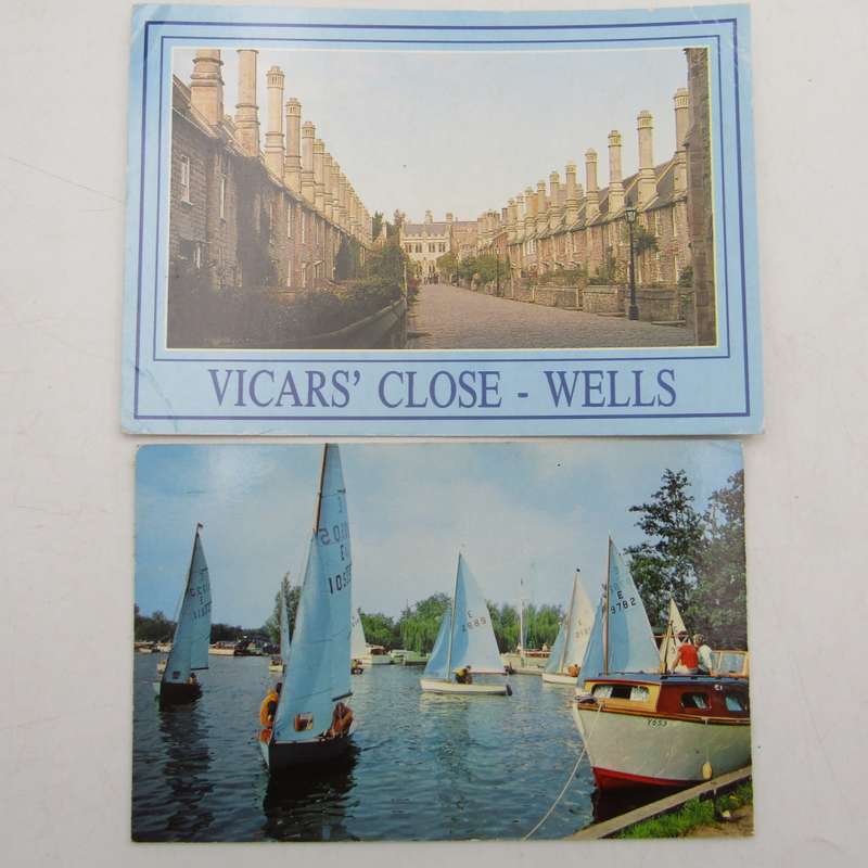 Lot of 19 vintage British postcards - all of them with more then 1 stamp used