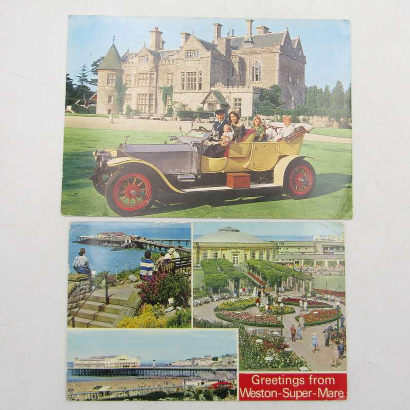 Lot of 19 vintage British postcards - all of them with more then 1 stamp used