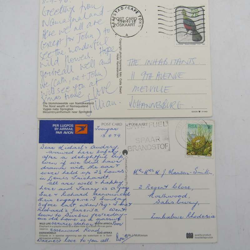 Lot of 32 South Africa postcards - all vintage and with different stamps